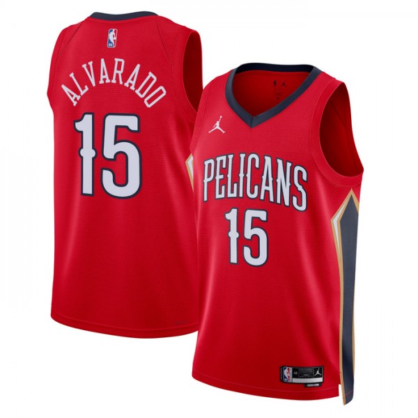 New Orleans Pelicans Trikot Jose Alvarado 15 Jordan 2022-23 Statement Edition Rot Swingman - Herren New Orleans Pelicans Trikot Jose Alvarado 15 Jordan 2022-23 Statement Edition Rot Swingman - Herren